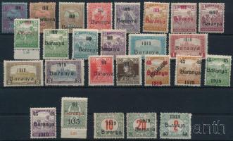 Baranya I. 1919 26 klf bélyeg Bodor vizsgálójellel, közte lemezhibák