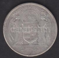 1930. 5P Ag "Horthy jobbra" T:3 kis ph