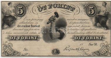 1852. "Philadelphia-i Kossuth-bankó" 5Ft "B" T:I-