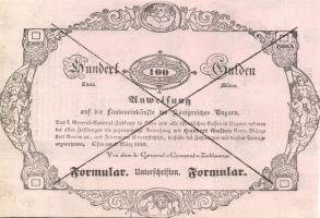 1849. "Almássy" Formulare 1G + 2G/100G (negyed ív) T:I