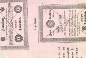 1849. "Almássy" Formulare 1G + 2G/100G (negyed ív) T:I