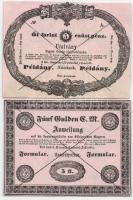 1849. 5Ft + 5G példány / formulare ív-töredék T:I