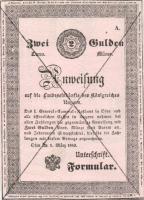 1849. 2Ft + 2G példány / formulare ív-töredék T:I