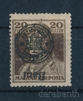 Nagyvárad 1919 Károly 20f fordított felülnyomással, Bodor vizsgálójellel (40.000)