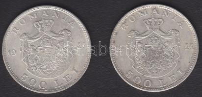 Románia 1944. 500L Ag I.Mihály (2x) T:2/2-