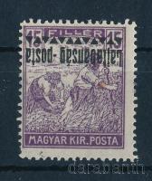 Nyugat-Magyarország III. 1921 Arató 15f fordított felülnyomással, Bodor vizsgálójellel (folt / spot)