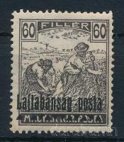 Nyugat-Magyarország III. 1921 Arató 60f, a második háromszög hiányzik, Bodor vizsgálójellel