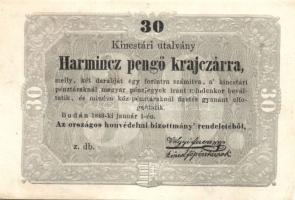1849. 30Kr "Kincstári utalvány" "z. db"! T:II