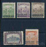 Nyugat-Magyarország III. 1921 5 klf bélyeg eltolódott felülnyomással, Bodor vizsgálójellel