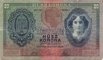 1907. 20K "SHS" (Szerb-Horvát-Szlovén) lebélyegzéssel! T:III R!