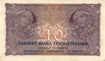 Csehszlovákia 1922. 10K "SPECIMEN" perforációval! T:II