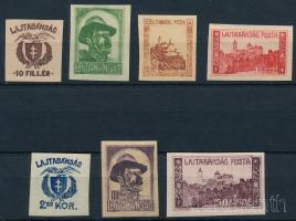 Nyugat-Magyarország VII. 1921 7 klf vágott bélyeg Bodor vizsgálójellel (ca. 14.000)