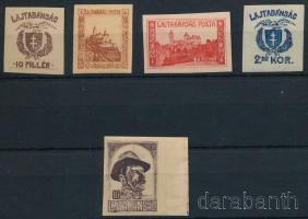 Nyugat-Magyarország VII. 1921 5 klf vágott bélyeg Bodor vizsgálójellel (13.000)