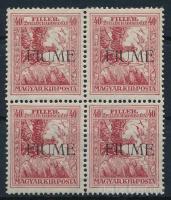 Fiume 1918 Hadisegély 40f négyestömb M. I. felülnyomással, Bodor vizsgálójellel (26.400)