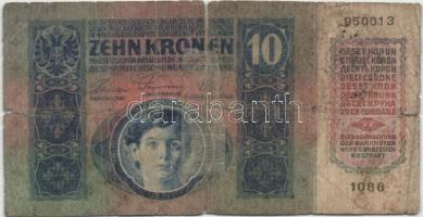 1915. 10K magyar és román lebélyegzéssel egyszerre! T:IV+ R!