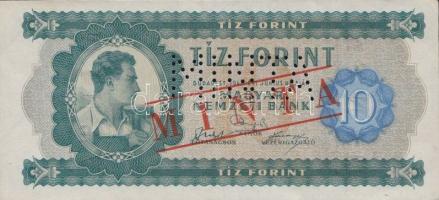 1946. 10Ft "MINTA" piros felülnyomással és perforációval, sorszámmal! T:I RRR!!