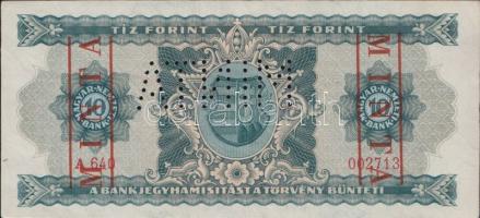 1946. 10Ft "MINTA" piros felülnyomással és perforációval, sorszámmal! T:I RRR!!