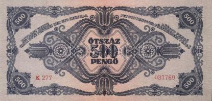 1945. 500P (3x) egymásutáni sorszámmal! T:I