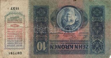 1913. 20K + 1915. 10K mindkettő csehszlovák bélyeggel T:III-/IV