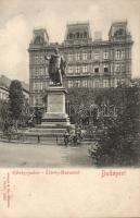 Budapest V. Eötvös-szobor és a Magyar Francia Biztosító épülete