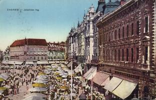 Zagreb Jelacic square fair and shops