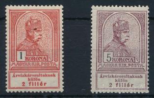 1913 Árvíz I. 1K + 5K (38.500) (1K kis folt / small spot)