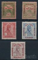 1915 Hadisegély II. 60f rövid és hosszú felülnyomattal + koronás értékek (15.900)