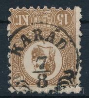 1871 Kőnyomat 15kr "KARÁD" (Gudlin 150 p) Signed: Bühler