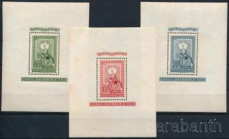 1951 80 éves a magyar bélyeg blokksor (60.000) (halvány rozsda / light stain)
