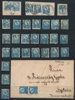 1871 Réznyomat 10kr összeállítás: 30 db bélyeg és 1 levél