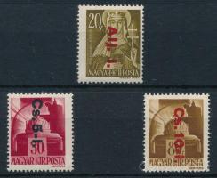 1946 Betűs "Alj. I." tévnyomat + visszavont csomagbélyegek