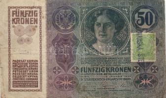 1914. 50K horvát bélyeggel és lebélyegzéssel T:III