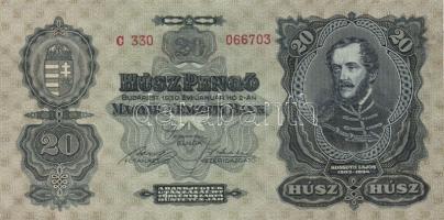 1930. 20P jobb felső sarok restaurálva T:II+ egyszer hajtva de törve nem!