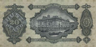 1930. 20P jobb felső sarok restaurálva T:II+ egyszer hajtva de törve nem!