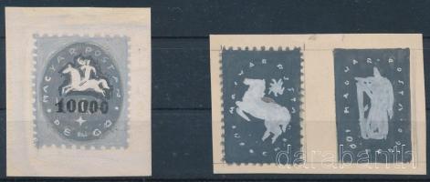 1946 3 db Konecsni "Lovasfutár" bélyegterv vázlat