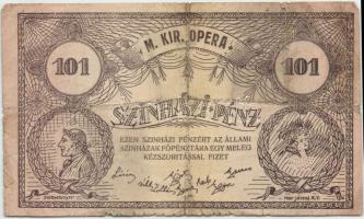 Magyar Királyi Opera színházi pénz (101) T:III-/IV+