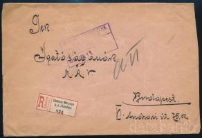 1914 Ajánlott levél "Camerai-Moravice p.u. (Kolodvor) / 824" kétnyelvű ragjeggyel