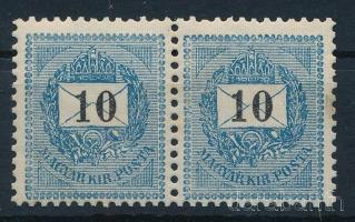 1898 10kr pár nagyon halvány falcnyommal (folt a jobb oldalon / spot on the right side)