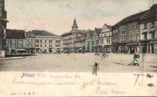 Plzen main square with the shop of Simon Weiss