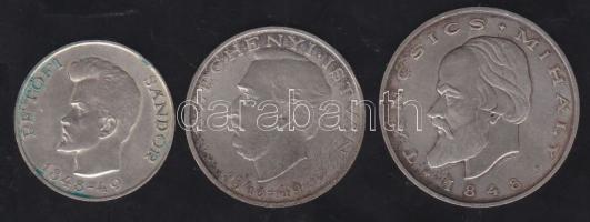 1948. 5Ft "Petőfi" + 10Ft "Széchenyi" + 20Ft "Táncsics" Ag T:2 kis ph.