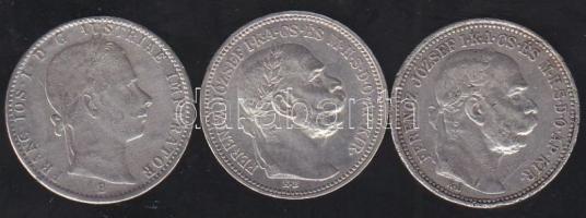 1914-15KB 1K Ag (2x) T:2,3 ph. + Ausztria/Magyar verdejel 1860B 1/4Fl Ag T:3