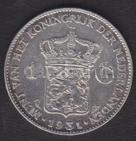 Hollandia 1931. 1G Ag "Wilhelmina" T:2+