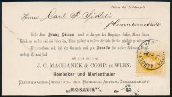1871 1867-es 2kr levelezőlapon, előrenyomott szöveggel, \"KÁROLY-FEHÉRVÁR / VÁROS\" (ex Dr. Nagy)