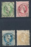 1867 3kr, 5kr, 10kr + 15kr hibátlan bélyegek a felhasználás utolsó 2 hónapjáról (MBÁ 17.000)