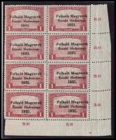Nyugat-Magyarország V. 1921 Parlament 1K ívsarki 8-as tömb, Bodor vizsgálójellel