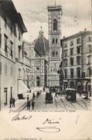 Firenze, Florence; Via de' Pecori, Companile di Giotto / street, bell ower, tram