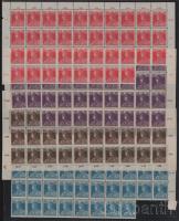 1918 Károly-Zita 10f, 15f, 20f + 25f 38-as tömb (7.980)