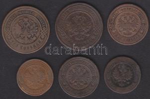 Cári Oroszország 1898. 1k, 1911. 1k T:3 ph. + 1895. 2k T:3, 1904. 2k  T:3 ph. + 1903. 3k + 1908. 3k ...