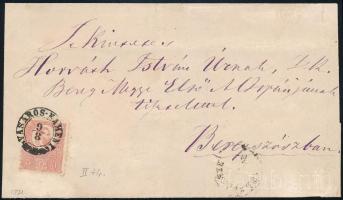 1871 Kőnyomat 5kr II. típus levél "VÁSÁROS-NAMÉNY" - "BEREGSZÁSZ"