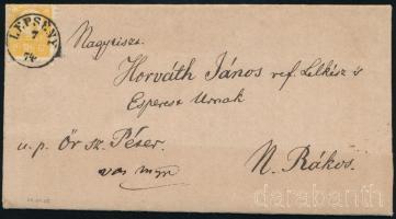 1874 Réznyomat 2kr komplett levél "LEPSÉNY" - Nagyrákos